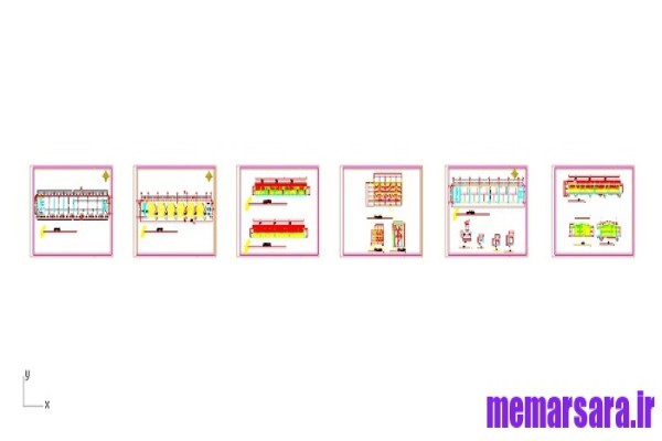 نقشه دبستان ۶ کلاسه اتوکدی