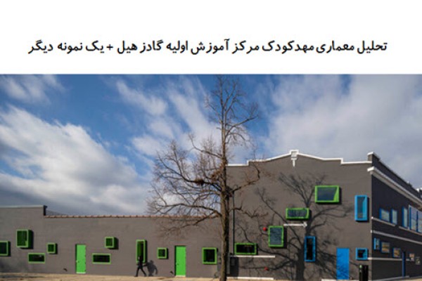 پاورپوینت تحلیل معماری مهدکودک مرکز آموزش اولیه گادز هیل + مهد کودک در Selo