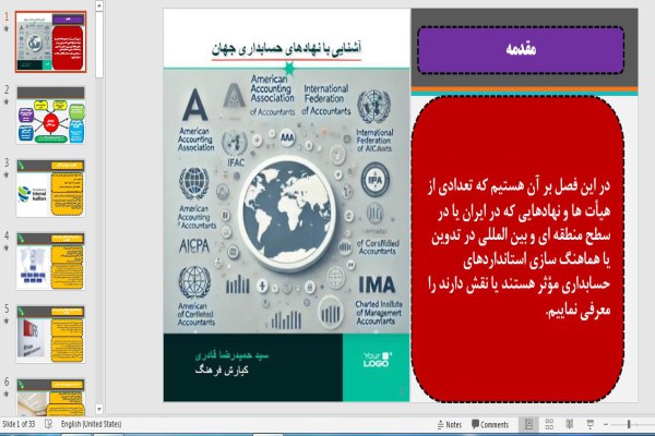 پاورپوینت نهادهای حسابداری موثر در ایران و جهان